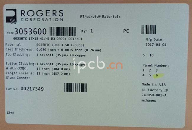 罗杰斯Rogers RT/Duroid6035高频板 罗杰斯Rogers RT/Duroid6035高频板