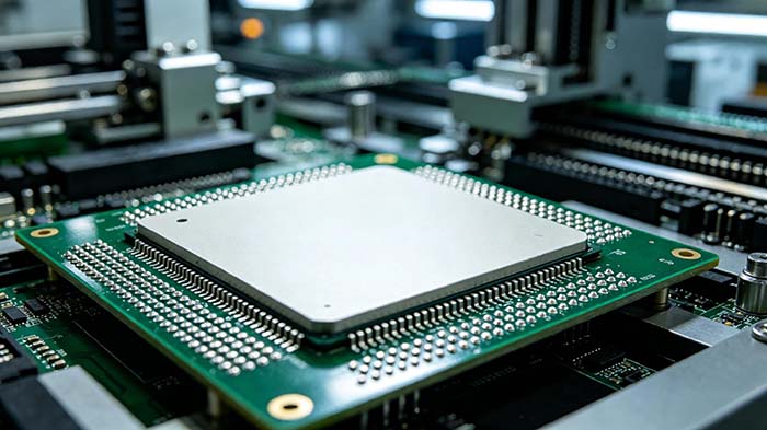 BGA焊接工艺流程展示精密PCB芯片封装与电子制造生产环境
